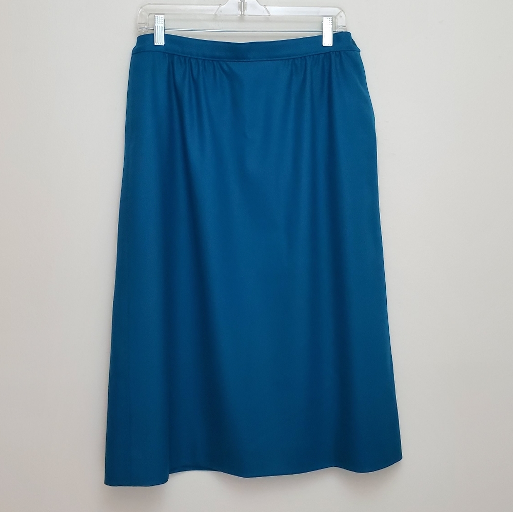 Vtg. Pendleton green-blue A line wool skirt B